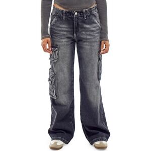 BDG Urban Outfitters Y2K Cargo Low Rise Baggy Jeans Women's Small Streetwear